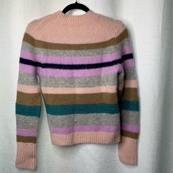 J Crew point sur alpaca merino wool striped color block sweater size small - Picture 3 of 7